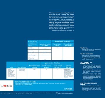 TopChoice Insecticide Reference Guide - Backed by Bayer