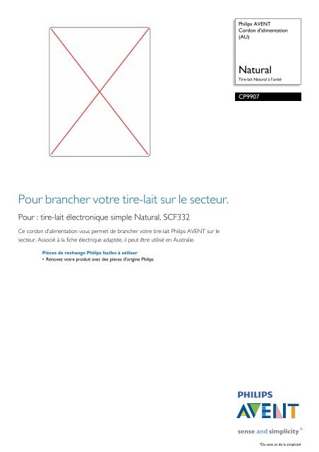 Philips Avent Cordon d'alimentation (AU) - Fiche Produit - FRA