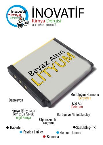 İnovatif Kimya Dergisi Sayı 19