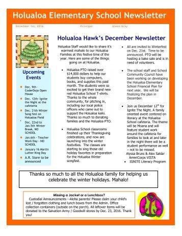 December Newsletter