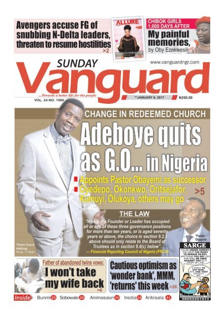 08012017 - Adeboye quits as G.O... in Nigeria