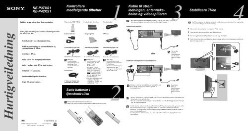 Sony KE-P42XS1 - KE-P42XS1 Guida di installazione Norvegese