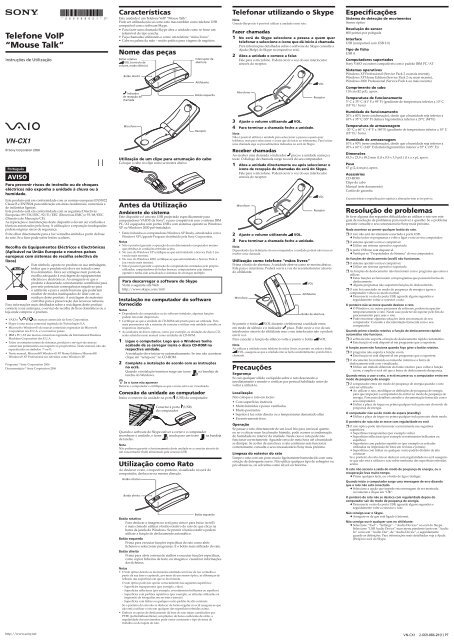 Sony VN-CX1 - VN-CX1 Istruzioni per l'uso Portoghese