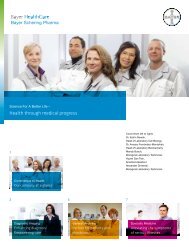 Health through medical progress - Bayer HealthCare Pharmaceuticals