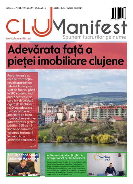 ClujManifest 2016 - Editie Tiparita - An 2 - Nr.40 - 28 Septembrie - 4 Octombrie 2016