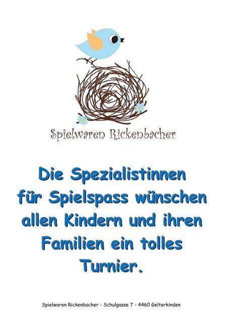 Spielwaren Rickenbacher Kids-Cup 2017 - Turnierprogramm