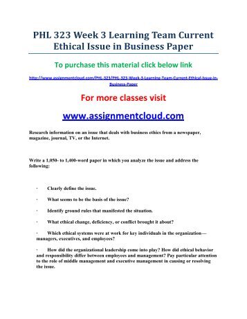 week 6 current ethical issues paper Prepare an 8-page paper (not including the title and reference pages) that assesses a legal/ethical issue or situation relating to a current. week 6 current ethical issues paper Prepare an 8-page paper (not including the title and reference pages) that assesses a legal/ethical issue or situation relating to a current.