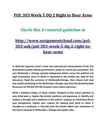 Right to bear arms essay
