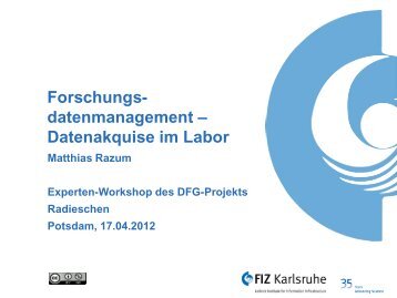 Forschungsdatenmanagement – Datenakquise im Labor