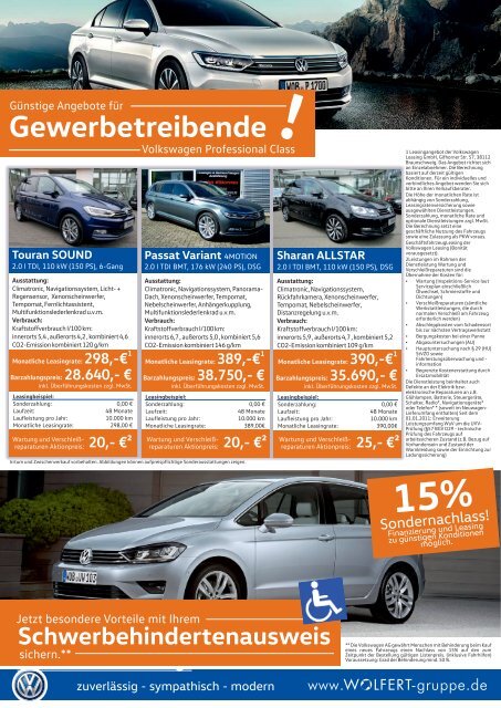 Das Wolfert-Gruppe Volkswagen Angebotsmagazin 01/2017
