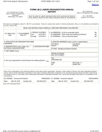 form lm 2 labor organization annual report lm 2 form