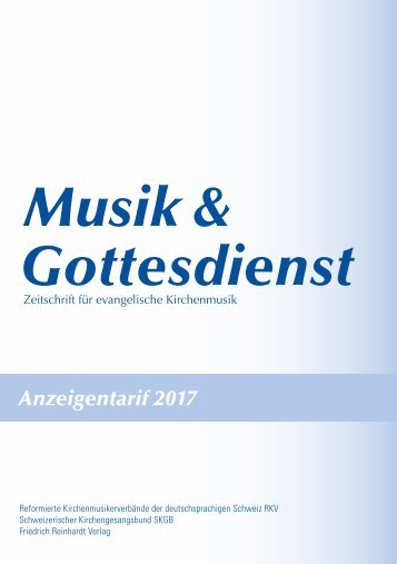Anzeigentarif - Musik & Gottesdienst 2017
