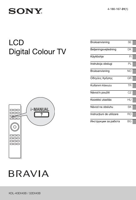 Sony KDL-40EX40B - KDL-40EX40B Istruzioni per l'uso Norvegese