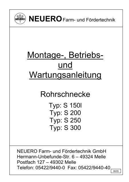 Montage-, Betriebs- und Wartungsanleitung - NEUERO Farm