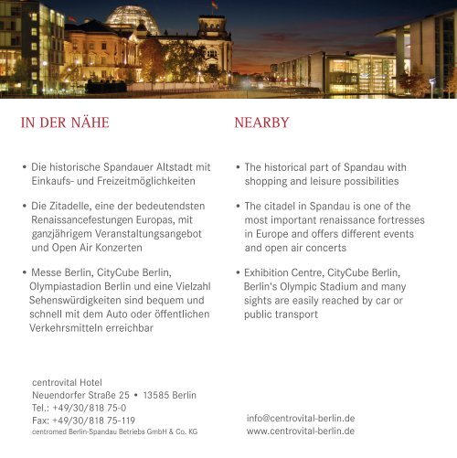 centrovital Hotel-Broschüre