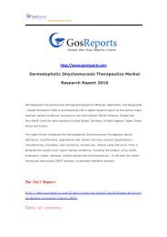 Dermatophytic Onychomycosis Therapeutics Market Research Report 2016