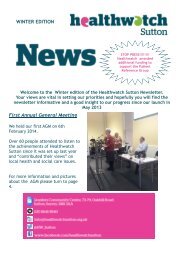 Healthwatch Sutton Newsletter February (Spring) 2014 