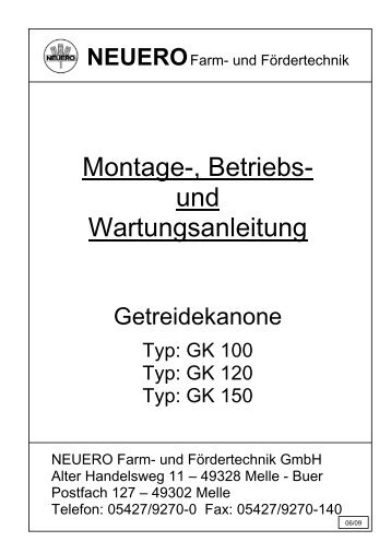 Montage-, Betriebs- und Wartungsanleitung - NEUERO Farm