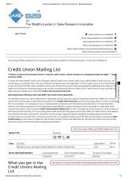 Credit Unions mailing list