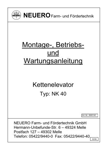 Montage-, Betriebs- und Wartungsanleitung - NEUERO Farm