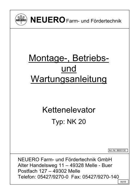 Montage-, Betriebs- und Wartungsanleitung - NEUERO Farm