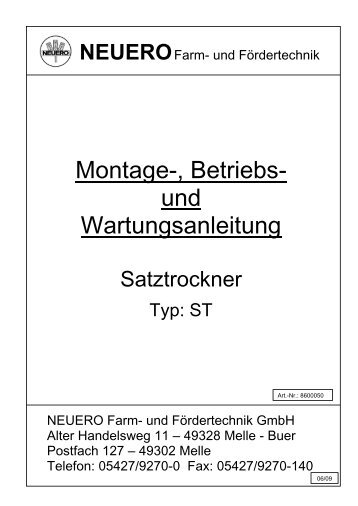 Montage-, Betriebs- und Wartungsanleitung - NEUERO Farm