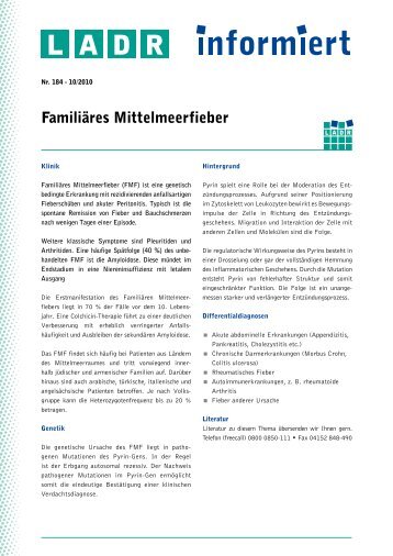 PDF 184 / 2010 Familiäres Mittelmeerfieber - LADR