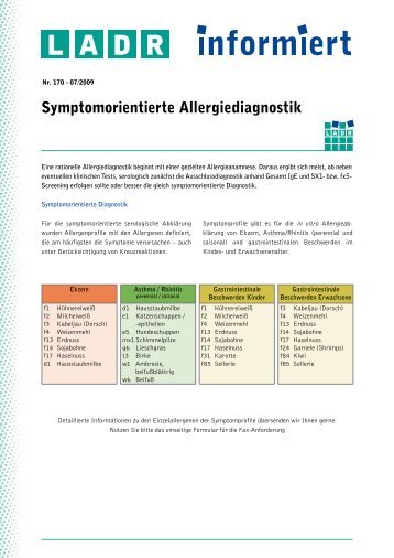 PDF 170 / 2009 Symptomorientierte Allergiediagnostik - LADR