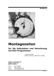 Handbuch Montagezeiten