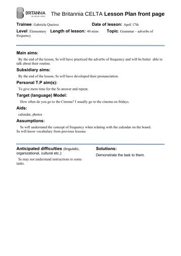 sample celta Celta (certificate in teaching english to speakers of other languages), valid reasons for absence would include, for example, illness, illness of a close. sample celta Celta (certificate in teaching english to speakers of other languages), valid reasons for absence would include, for example, illness, illness of a close.