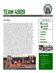 Team 4909 Preseason Newsletter 2017 