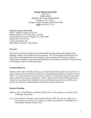 PUBP 650-001 - George Mason University