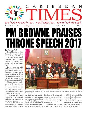 Caribbean Times 72nd Issue - Tuesday 10th January, 2017
