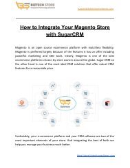 Integrating Magento Store with SugarCRM