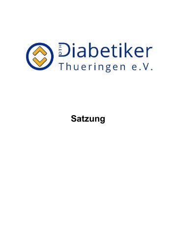 Diabetiker Thueringen Satzung 2016