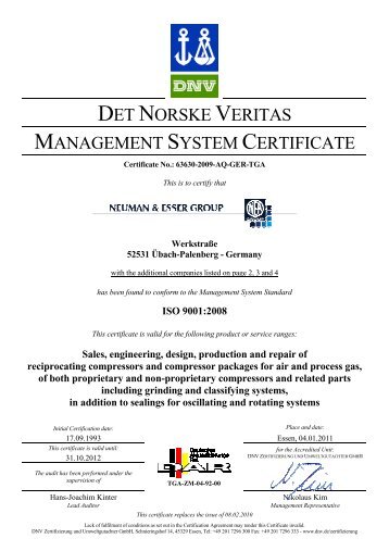 ISO 9001:2008 - Neuman & Esser