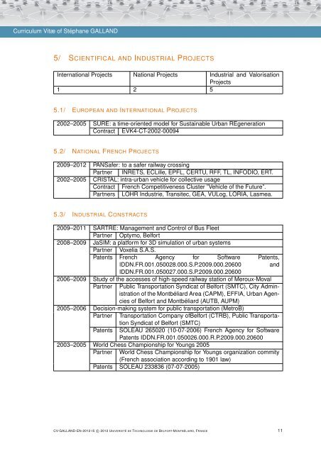 Curriculum Vitæ of St´ephane GALLAND - Multiagent Group