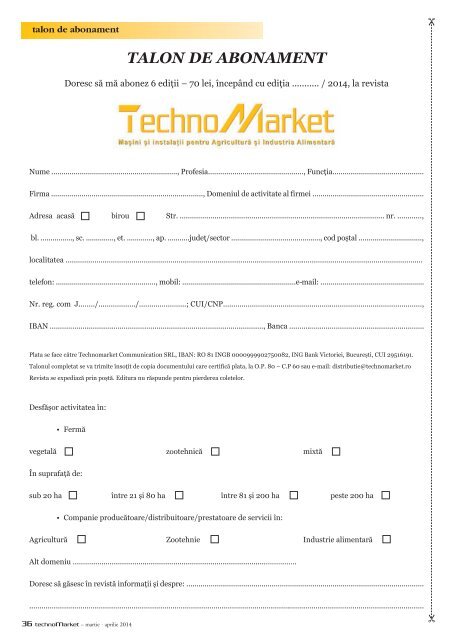 Technomarket Agrotechnica nr. 1