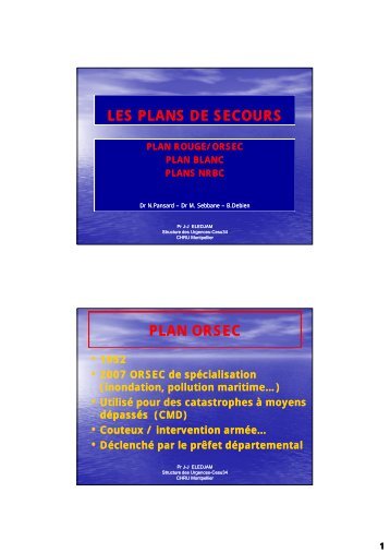Les plans de secours - Faculté de médecine de Montpellier