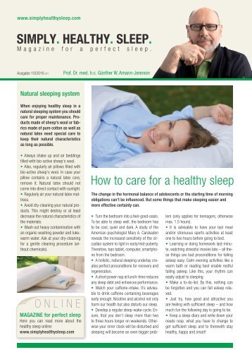 THE SLEEP-HEALTHY-COACH |Edition October 2016