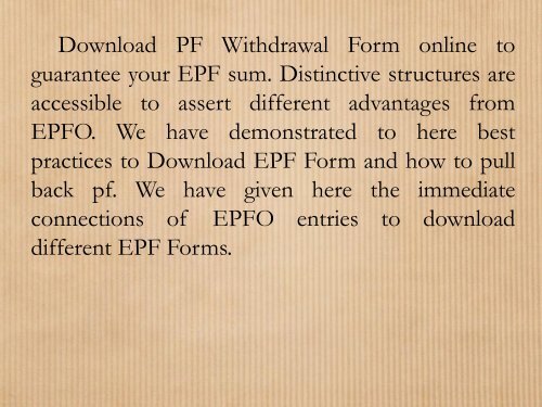 Download Online EPF form 19