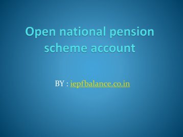 Benifit of National Pension Scheme