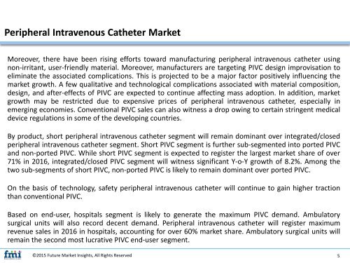Peripheral Intravenous Catheter Market