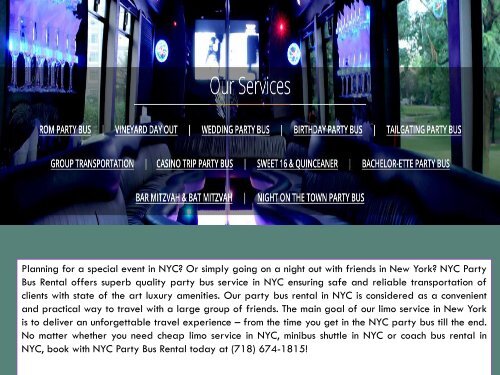 Welcome To NYC Party Bus Rental