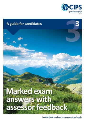 Marked exam answers with assessor feedback