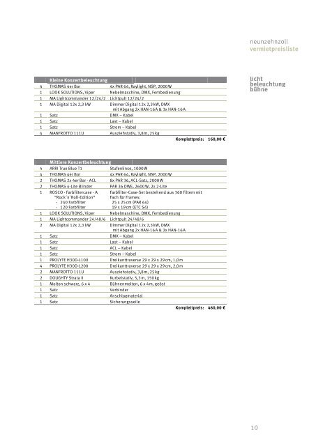 19" komplettsysteme vermietpreisliste - neunzehnzoll eventservice