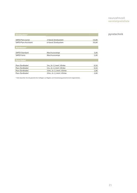 19" vermietpreisliste - neunzehnzoll eventservice