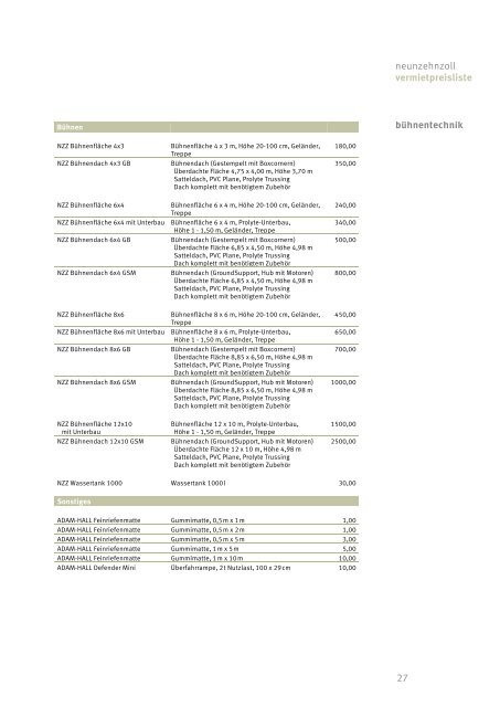 19" vermietpreisliste - neunzehnzoll eventservice