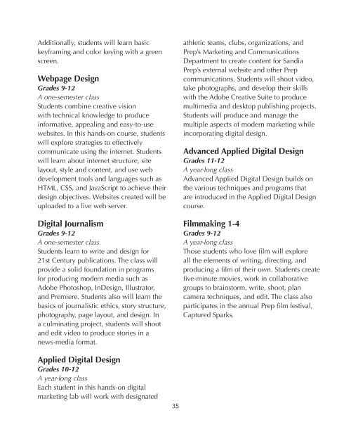 Sandia Prep - Curriculum Guide: 2016-2017