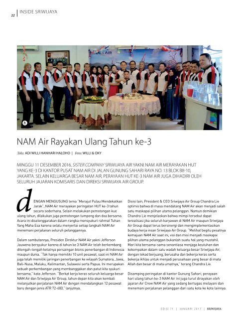 Sriwijaya Magazine Januari 2017